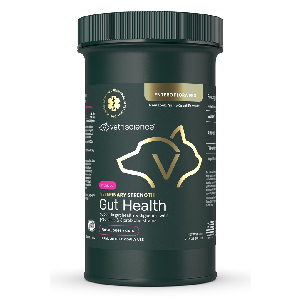VetriScience 수의 힘 Gut 건강 분말 - 애완 동물을 위한 Gut 건강 보충교재 - 면역 지원 - 애완 동물 친절한 Probiotic 분말 - Tasteless & Odorless - 60의 서빙