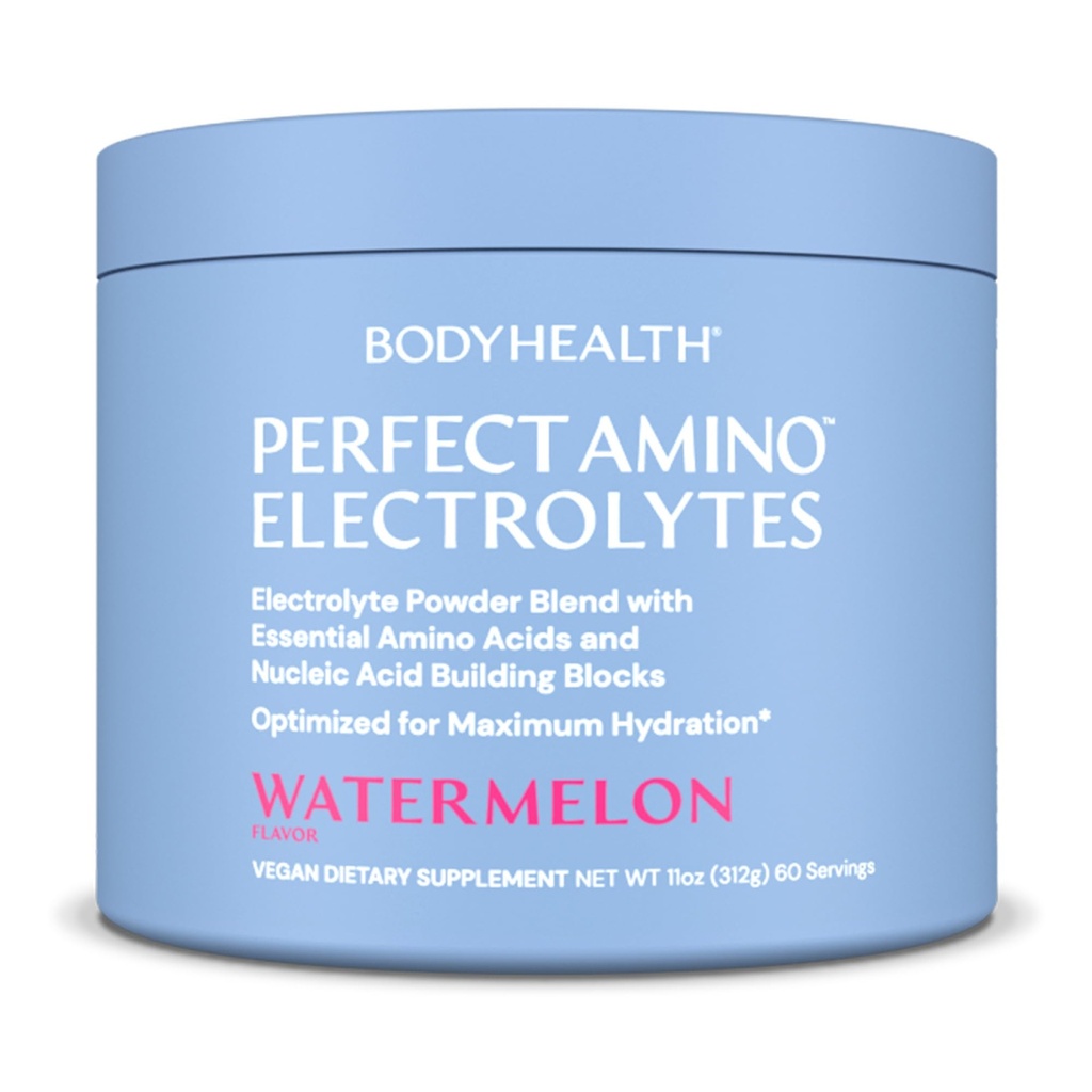 BodyHealth PerfectAmino Electrolytes Powder No Sugar, Keto Sugar Free Fasting Electrolytes Drink Mix, Trace Minerals와 함께 수분 분말 - 수박 - 60 서빙