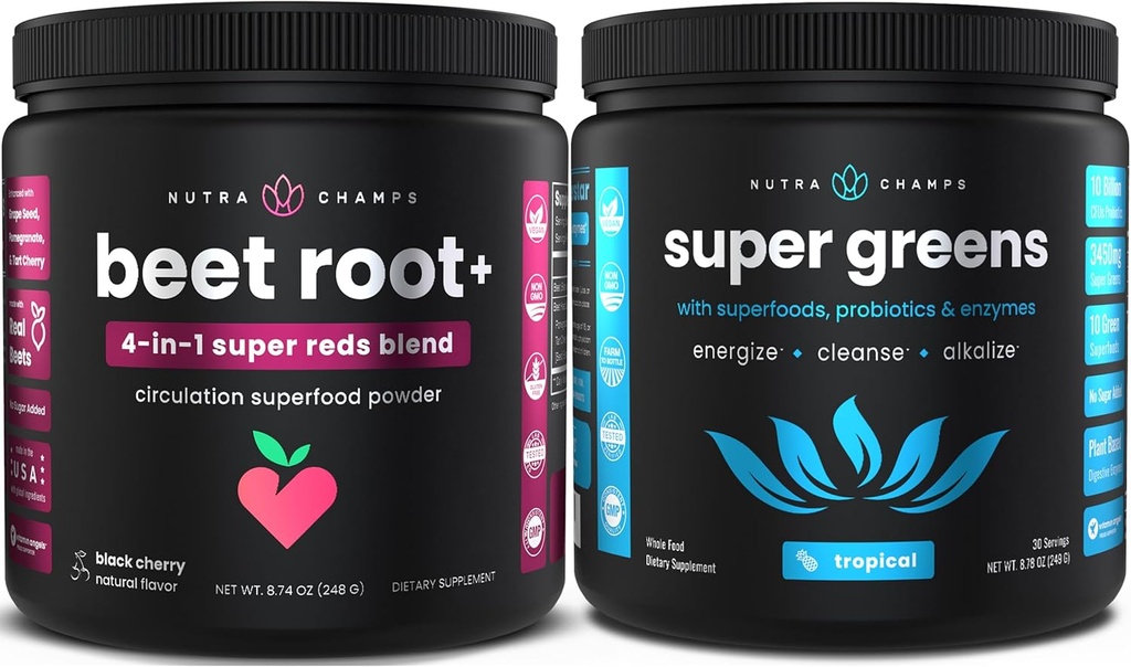 NutraChamps Beet 뿌리 분말 - 녹색 Superfood 분말
