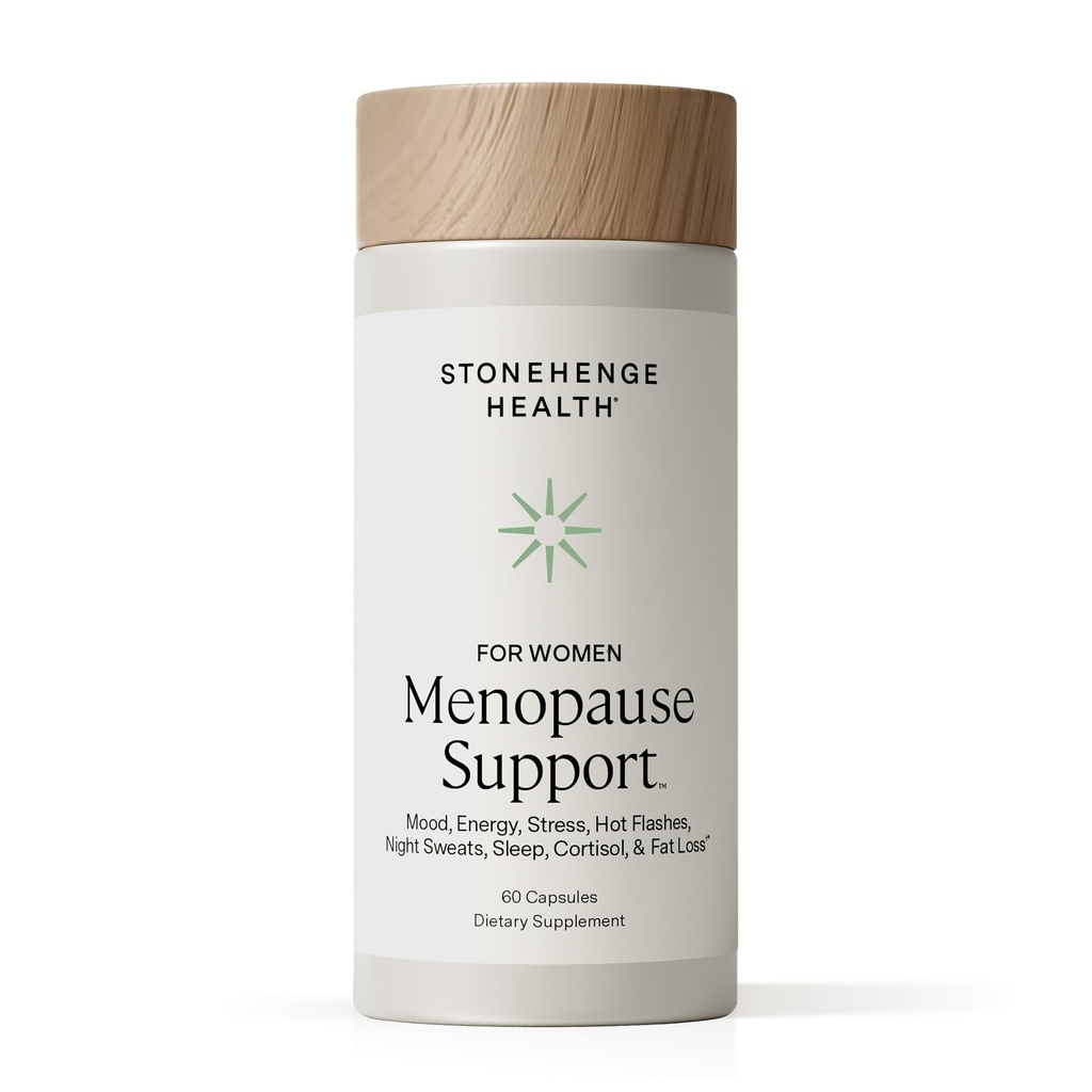 Peri + Menopause + Post - Mood, Energy, Stress, Hot Flashes, 나이트 스웨터, 수면 & Cortisol, Chromax Chromium, 비타민 D3, KSM-66 Ashwagandha Extract에 대한 여성 남성 호르몬 지원을위한 Stonehenge 건강