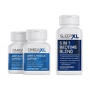 OmegaXL 합동 기복 보충교재 - 자연적인 근육 지원, 60 Softgels (2 팩) & SleepXL 즉시 lease melatonin, L-Theanine (Calming), Chamomile, 마그네슘 & B6 (60 Vegan 캡슐)