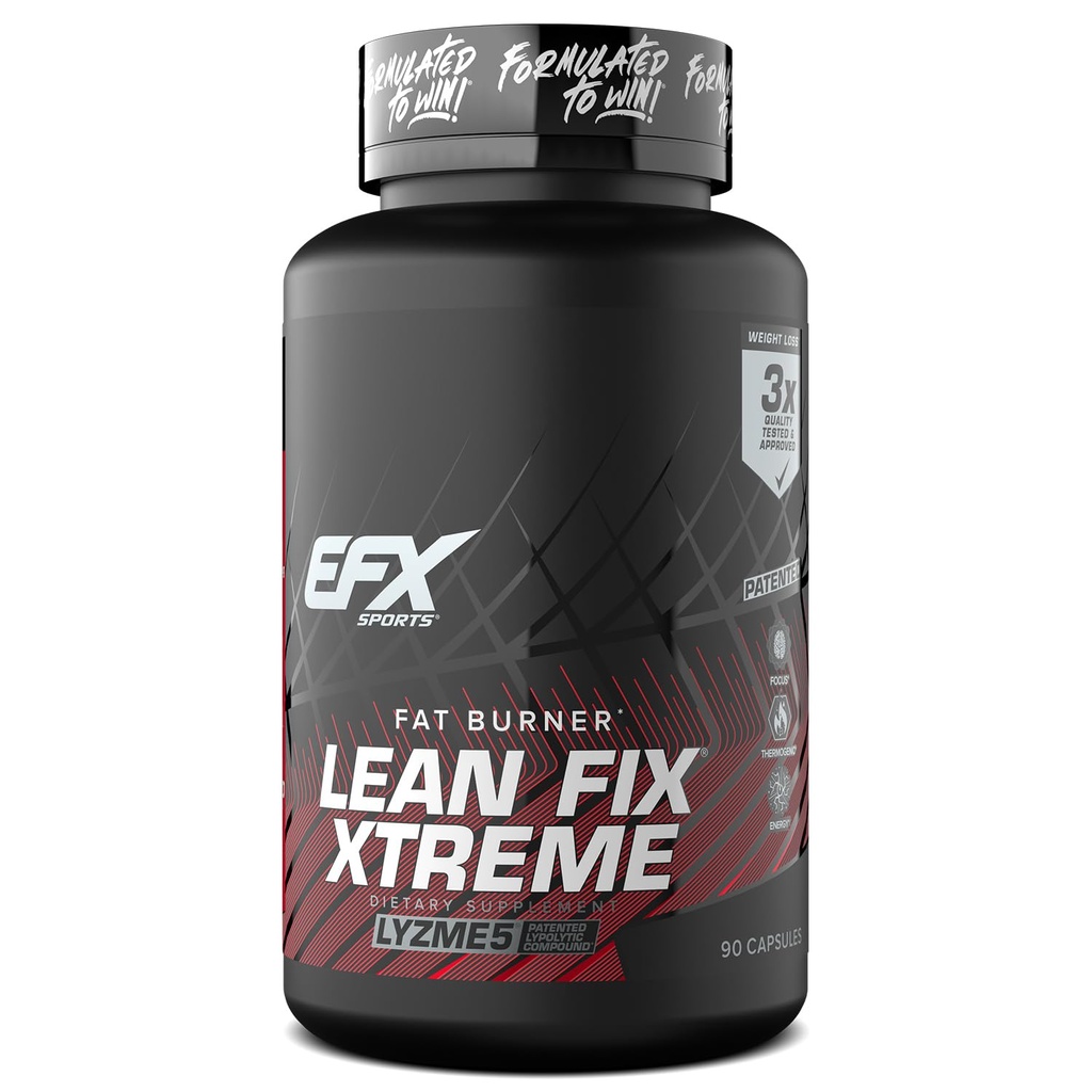 EFX Sports Lean Fix Xtreme | 체중 감량 보충 | 멀티-Patented, 지방 연소 공식 | Lyzme에 의해 구동 5 | 30 서빙, 90 캡슐