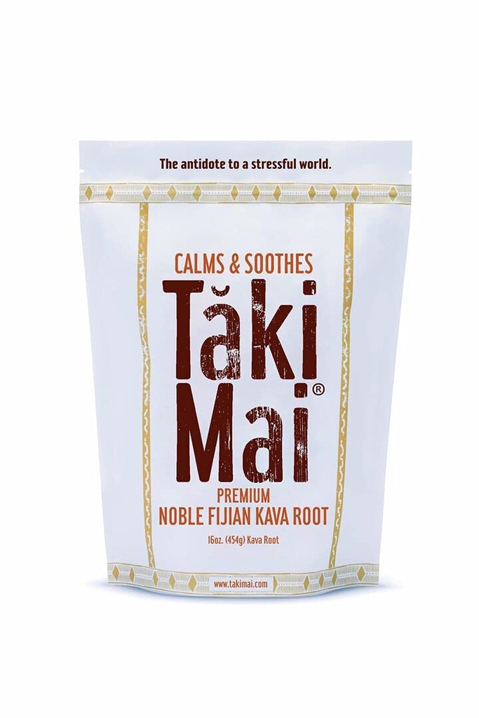 Taki Mai Noble Kava Kava 뿌리 분말 16oz - 정통 전통 그라인드, 자연 저녁 휴식, 휴식 밤과 캘름 Rituals, 100 % 순수 노블 카바