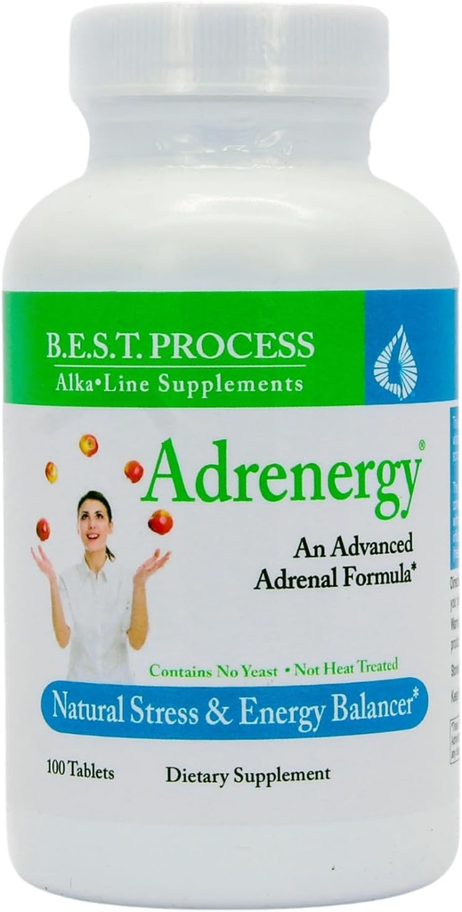 Adrenergy (3 팩) Best Process Alkaline - Adrenal Gland Extract, Adaptogens, Vitamins & Minerals와 자연적 인 지원