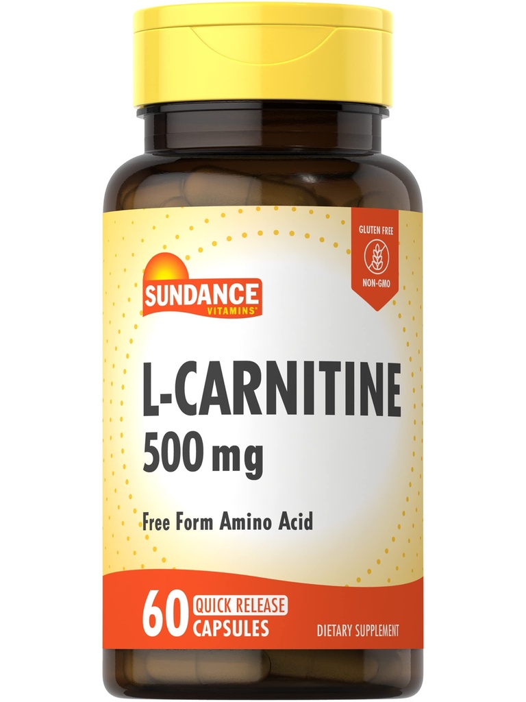 Sundance L-Carnitine Tartrate 보충교재 500mg | 60의 캡슐 | 자유로운 모양 아미노산 | 비 GMO 및 글루텐 자유로운 알약