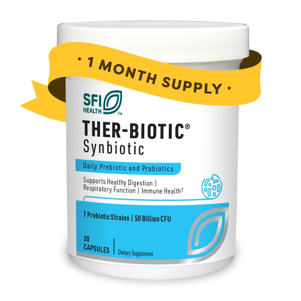Klaire Labs SFI 건강 Ther-Biotic Synbiotic Prebiotics & Probiotics for Women & Men - 낮은 FODMAP Prebiotic을 가진 매일 Probiotic - Gut, Immune, 호흡 & 소화 건강 지원 (30 캡슐)