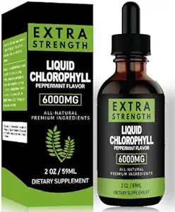 명확한 피부 & 에너지 부스트를 위한 Chlorophyll 액체 하락 - Gut 건강을 위한 면역 지원 보충교재 액체 Chlorophyll - 내부 탈취제 - 산화 방지제 2 FL OZ