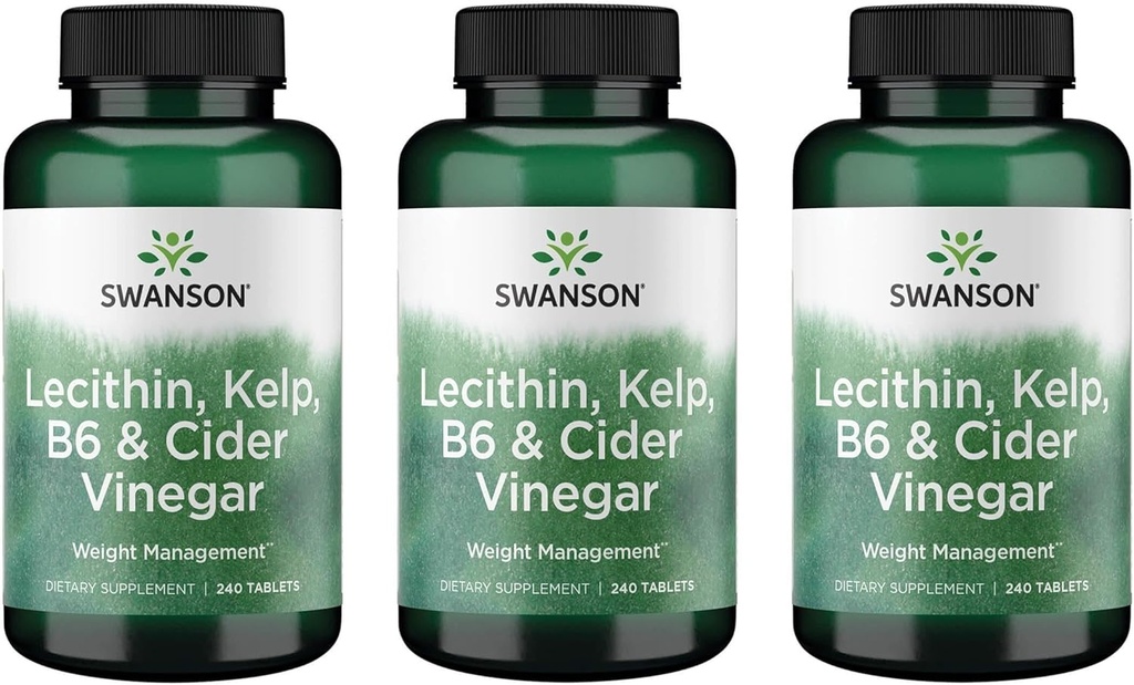 Swanson Lecithin Kelp B-6 및 Cider Vinegar 240 탭 (3 팩)
