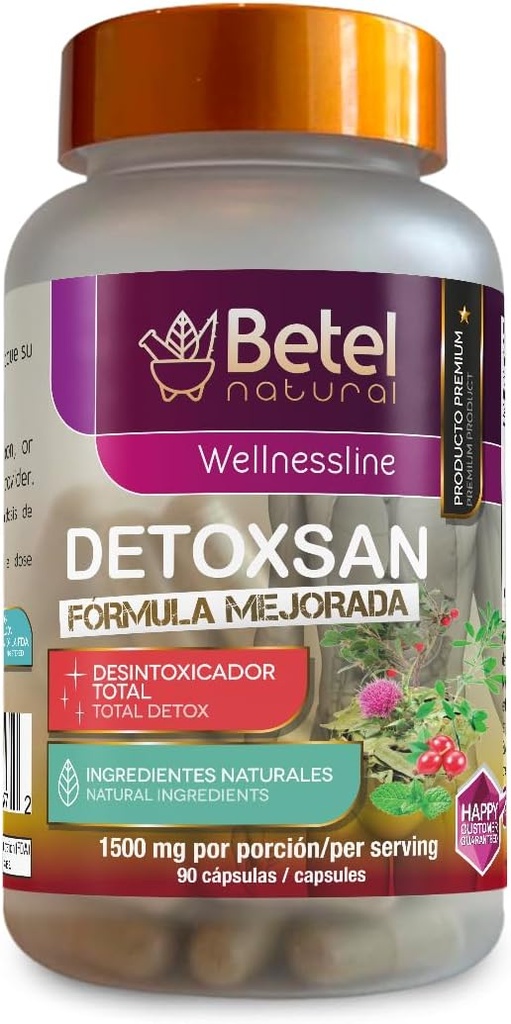 Betel 자연적인 Detoxsan 캡슐 총 Detox는 건강한 간과 대장 - 봉사 당 1500 mg를 청소합니다