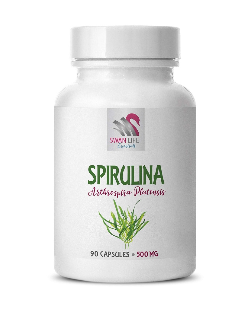 spirulina 및 chlorella 캡슐 - 에너지 비트 spirulina 염소 정제 - SPIRUILINA 500MG - spirulina 정제 - spirulina 및 chlorella 분말 유기 - Spirulina 초본 보충 교재 - 1 병