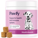 Pawfy Dog Multivitamins 15 in 1 | 피부 & 외투에 대한 개 비타민 - 전반적인 웰빙 지원 | 고급 시니어 개 보충제 Occasional Itching | Puppy Tasty Vitamin C Chews - 30 Count
