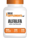 BulkSupplements.com Alfalfa 추출물 캡슐 - Alfalfa 보충, 그린 슈퍼 푸드 보충, Alfalfa 캡슐 - 글루텐 무료, 1 캡슐 서빙, 240 Veg 캡슐 (1 팩)