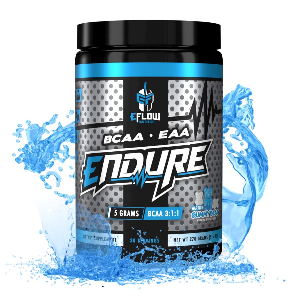eFlow Nutrition Endure BCAA Plus EAA - Essential Amino Acids Electrolyte Powder Intra Workout - 에너지, 회복 및 성능 향상 - 전사기 곰 (30 인분)