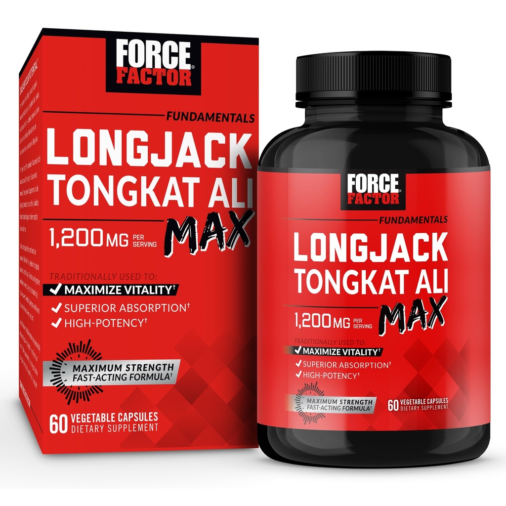 힘 요인 남자를 위한 Longjack Tongkat Ali 최대, 남성 Stamina 및 Vitality 보충교재 Tongkat Ali 추출물과 우량한 흡수, 1200mg, 60의 캡슐을 위한 중요한 자연적인 성분으로 만드는