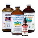 LIQUIDHEALTH 여성 건강 & 활력 매일 액체 Multivitamin 번들 Prenatal/Postnatal Multivitamin, 칼슘 & 마그네슘, 매일 멀티 미네랄, & 유기 비타민 B12 드롭 - 미국 만든, 비 GMO