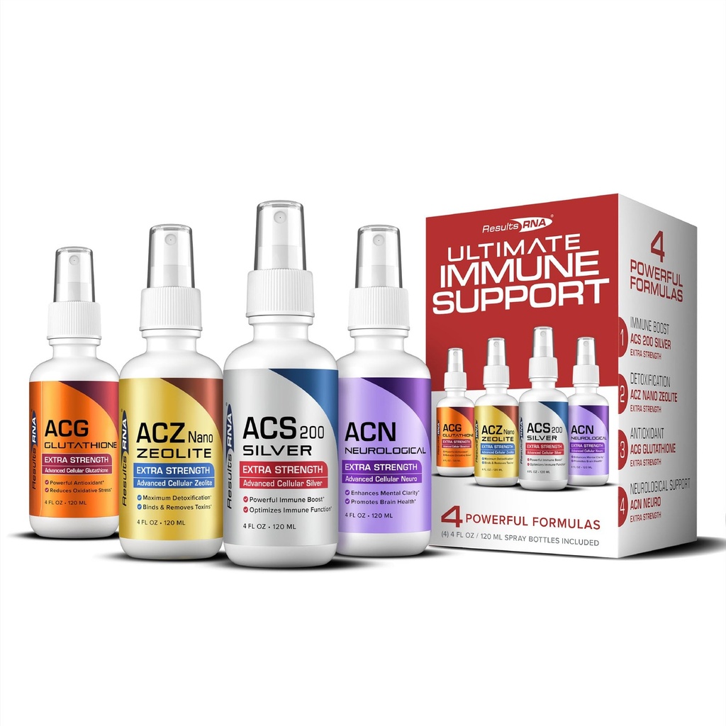 결과 RNA - 궁극적 인 면역 지원 시스템 - ACS 200 실버 / ACZ 나노 비석 / ACG Glutathione / ACN Neuro Most Advanced Immune Support System available - 전세계 의사에 의해 추천
