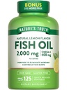 자연의 진실 오메가 3 물고기 기름 2000 mg | 125 액체 Softgels | Burpless, 레몬 맛 알약 | 비 GMO 및 글루텐 무료 보충