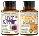 Liver Cleanse Detox & 수선 우유 이틀 보충교재 & Vegan Glucosamine Chondroitin MSM 합동 지원 보충교재