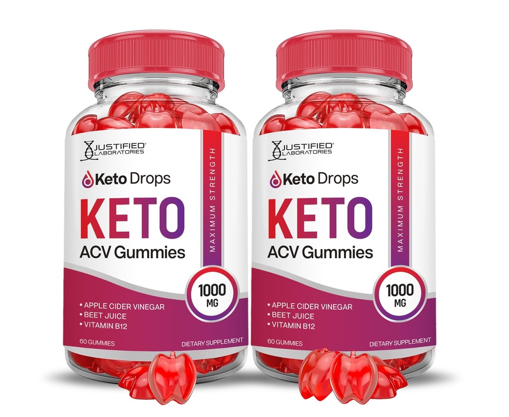 Justified Laboratories (2 팩 Keto Drops Keto ACV Gummies 고급 공식 1000MG Pomegranate Beet 주스 분말 B12 Vegan 비 GMO 120 거미로 공식화하는