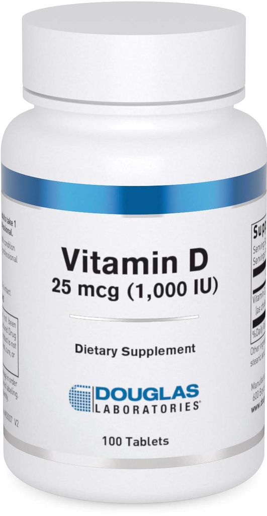 Douglas Laboratories 비타민 D 25 mcg (1,000 IU) - D3 비타민 - 면역 지원, 뼈 건강 및 치아 건강 * - D 비타민 Cholecalciferol - 100 정제