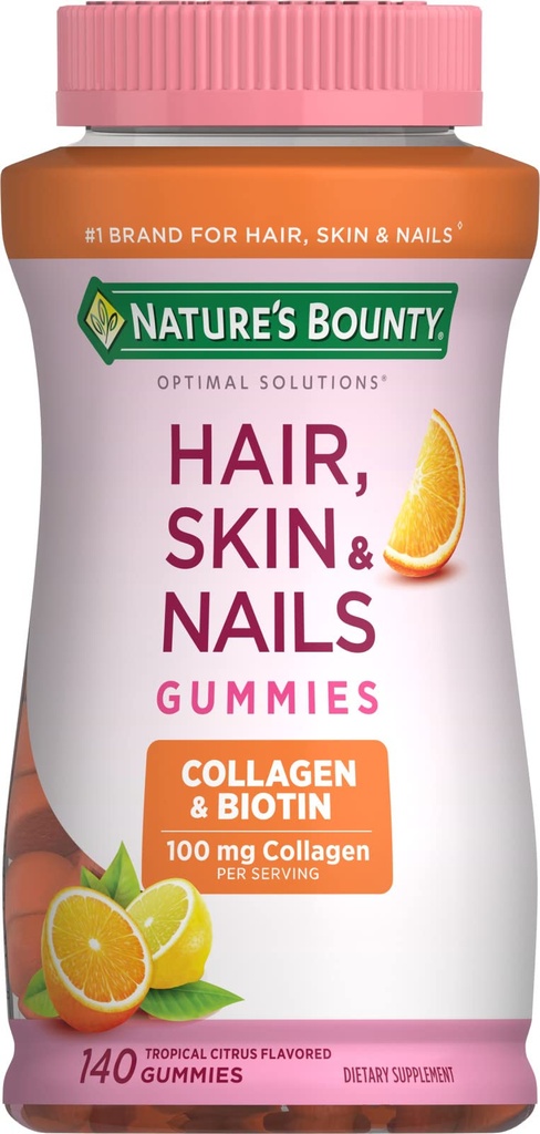 Biotin과 Collagen, Citrus Gummies, 140 Ct의 자연 현상