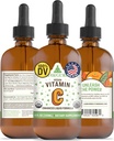 RawGuru Organic Vitamin C Tincture - Trace Minerals - Nano-Processed Antioxidant & Immune Support Supplement Tincture - 120 ml 당 Vegan Drops의 30 서빙, 1 팩