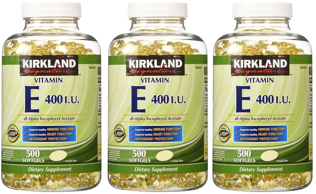 Kirkland 서명, 비타민 E 400 IU 500 Softgels fvKDn (포장 3)