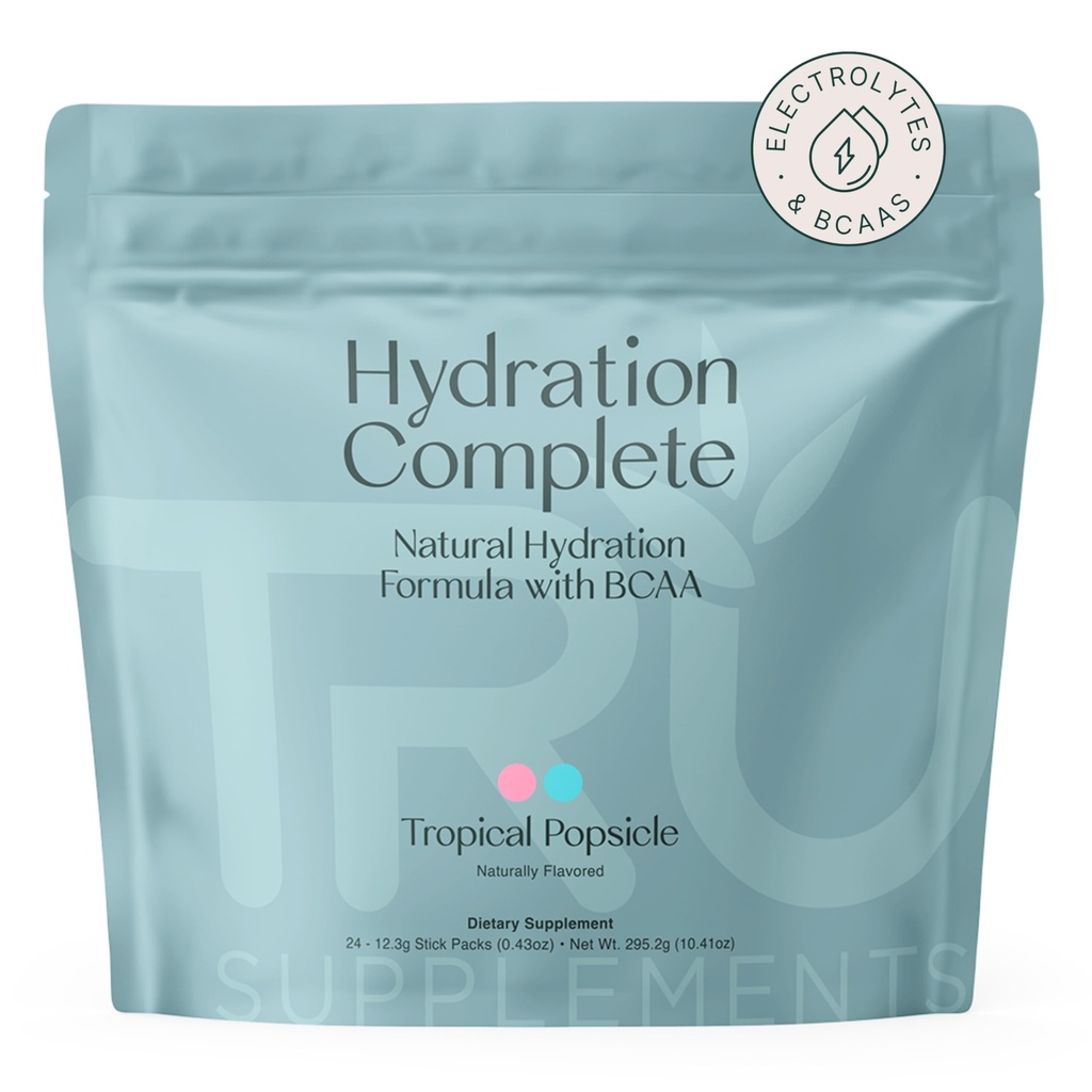 TRU 보충교재 Hydration 완전한 BCAA의 식물 근거한 아미노산 + 분홍색 Himalayan 소금, Electrolytes & L Carnitine, Vegan, 영 칼로리, 인공 감미료 없음, 24의 서빙, 열성 Popsicle