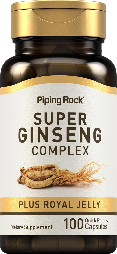 배관 락 인삼 복합 캡슐 | 100 개 | 로얄 젤리 | Non-GMO, Gluten Free Supplement