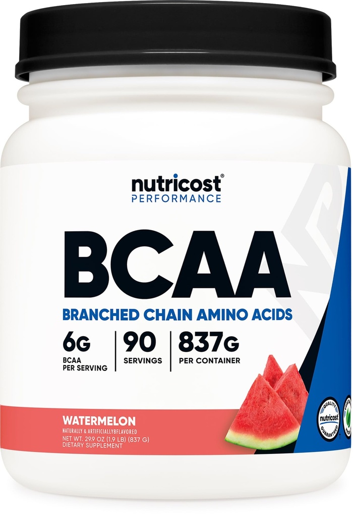 Nutricost BCAA 분말 (수박, 90 봉사) - 최선 2 : 1 비율