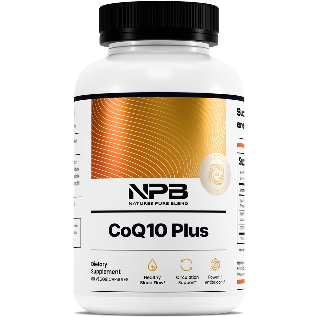 자연의 순수한 혼합 CoQ10 플러스 - Arjuna 및 Shankhpushpi와 산화 공식 - 순환, 혈액 흐름 및 에너지를위한 CoQ10 Ubiquinol - 면역 체계를위한 Coenzyme Q10 보충 - 60 캡슐