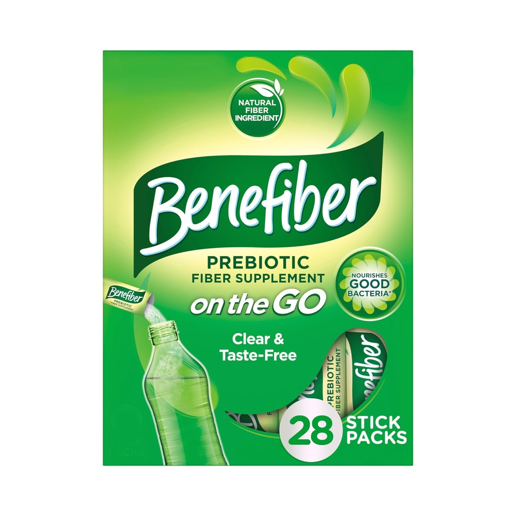 소화 건강을 위한 Go Prebiotic 섬유 보충교재 분말에 Benefiber, 매일 섬유 분말, Unflavored 분말 지팡이 팩 - 28의 지팡이 (3.92 온스)