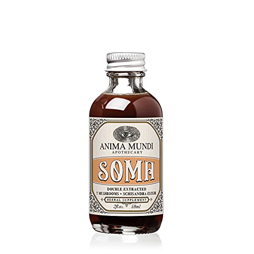 Anima Mundi Apothecary Soma 7 버섯 Adaptogenic Elixir - Reishi, Chaga, Lions Mane 및 Cordyceps가있는 버섯 액체 추출물 Tincture - Vegan Immune 지원 Tincture (2oz)
