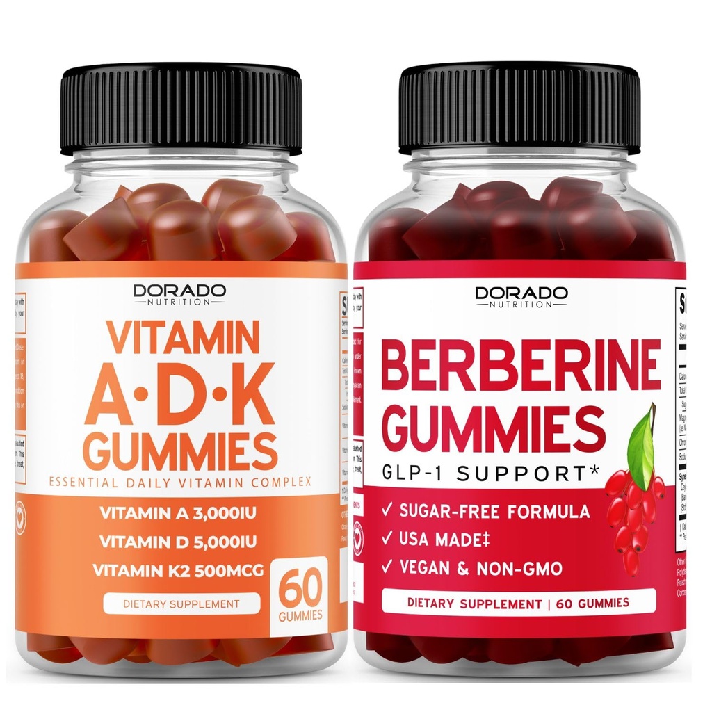ADK Gummies 비타민 D3 K2 (60 Gummies) 설탕 무료 비타민 D3 K2 - D & K와 보충 - 10 Vegan 보충 - 성인을 위한 Ceylon Cinnamon를 가진 Berberine Gummies - 비 GMO & 미국에서 만드는