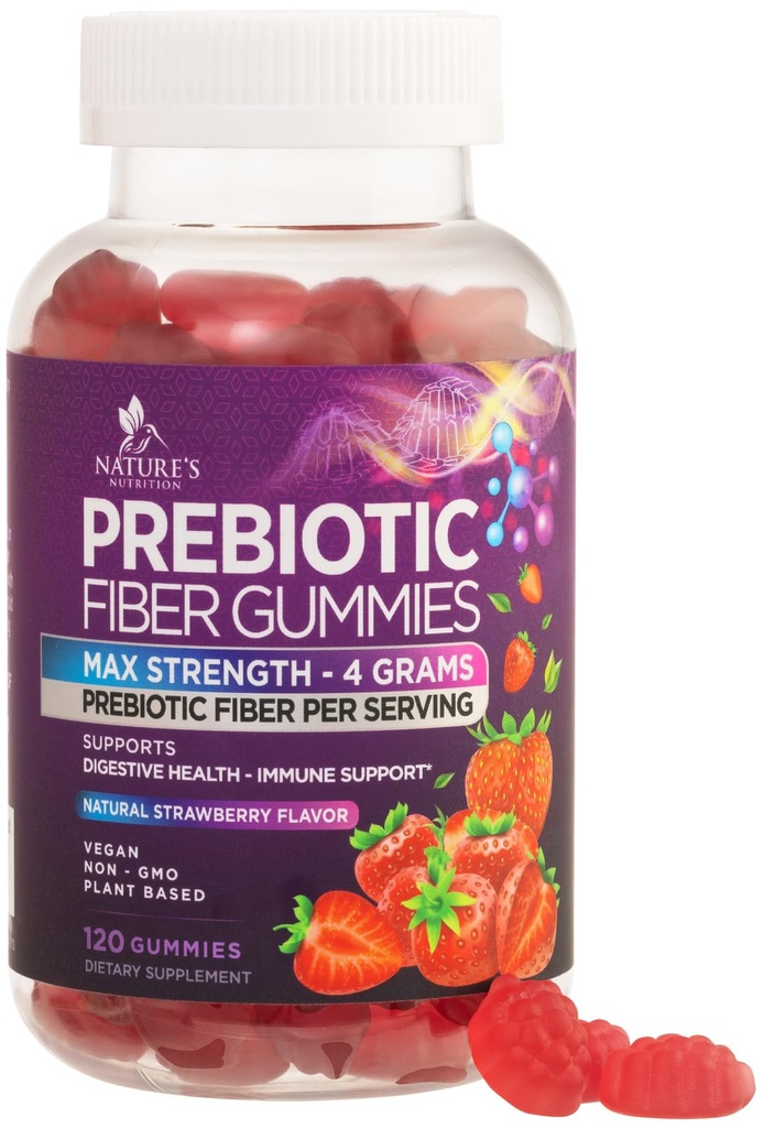 성인을 위한 섬유 Gummies, 매일 4g 거미 섬유 보충교재, Prebiotic 거미 소화기 건강 지원 - 식물에 의하여 근거한 가용 섬유 Chews, Prebiotics 지원 정규성 & 소화 비 GMO - 120 Gummies