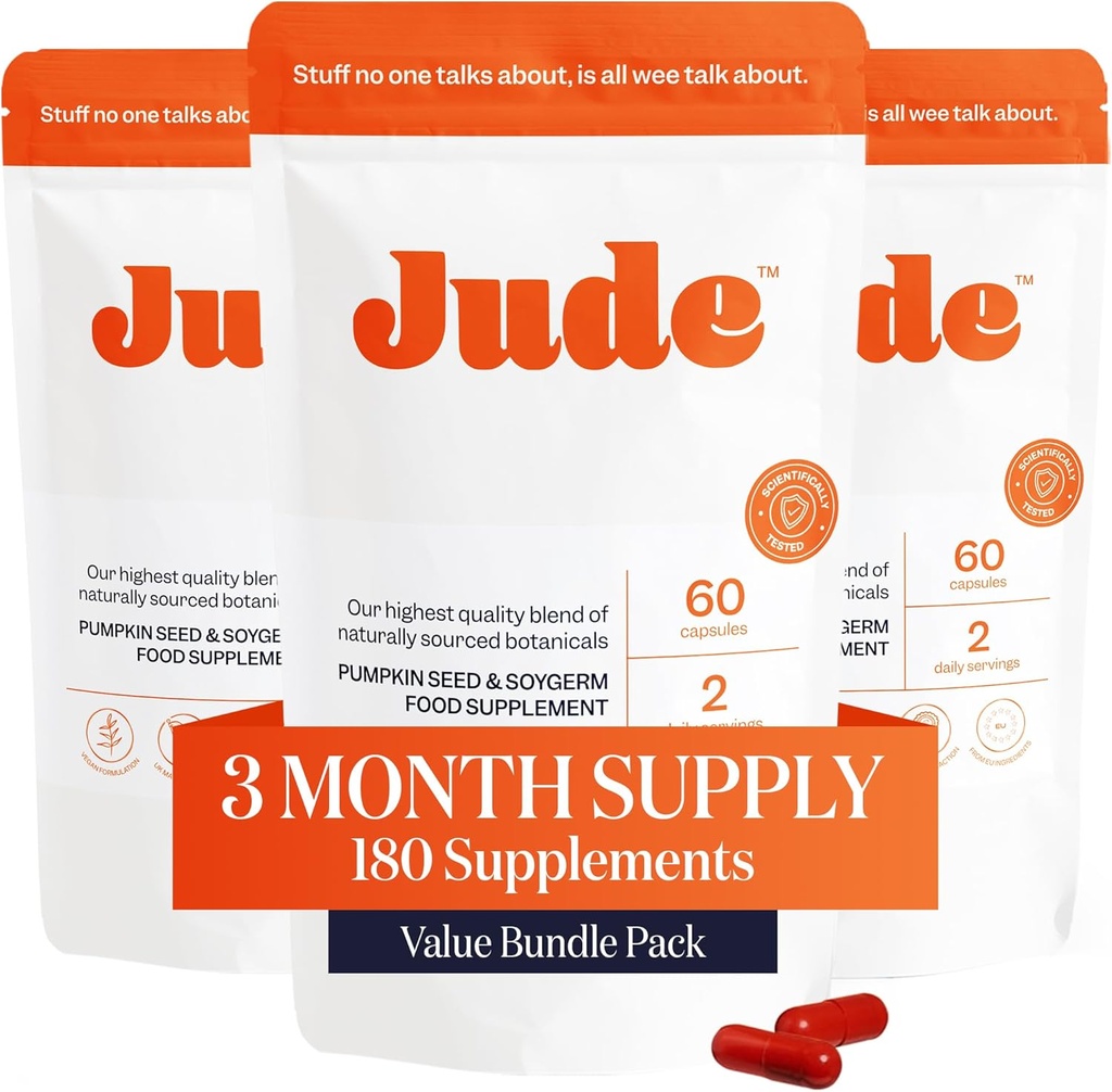 Jude Bladder Control Tablets, Daily Supplement, 누출 감소, 긴급 상황 완화, 수면 개선, Overactive Bladder Tablets, 180 캡슐