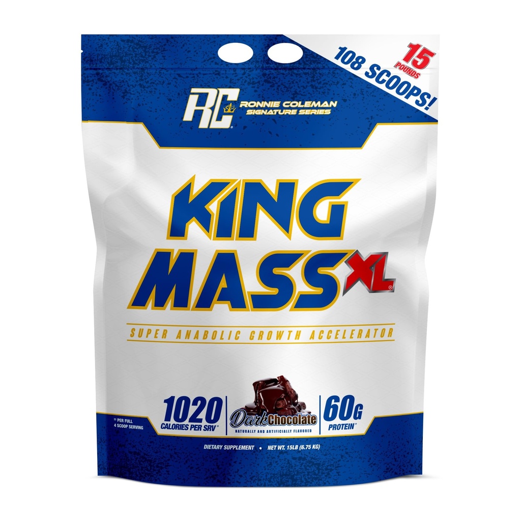 Ronnie Coleman 서명 시리즈 임금 대량 XL 대량 게인업자 단백질 분말, 근육 게인, 60g 단백질, 180g 탄수화물, 1,000+ 칼로리, 크레아틴 및 글루타민, 진한 초콜렛, 15 파운드