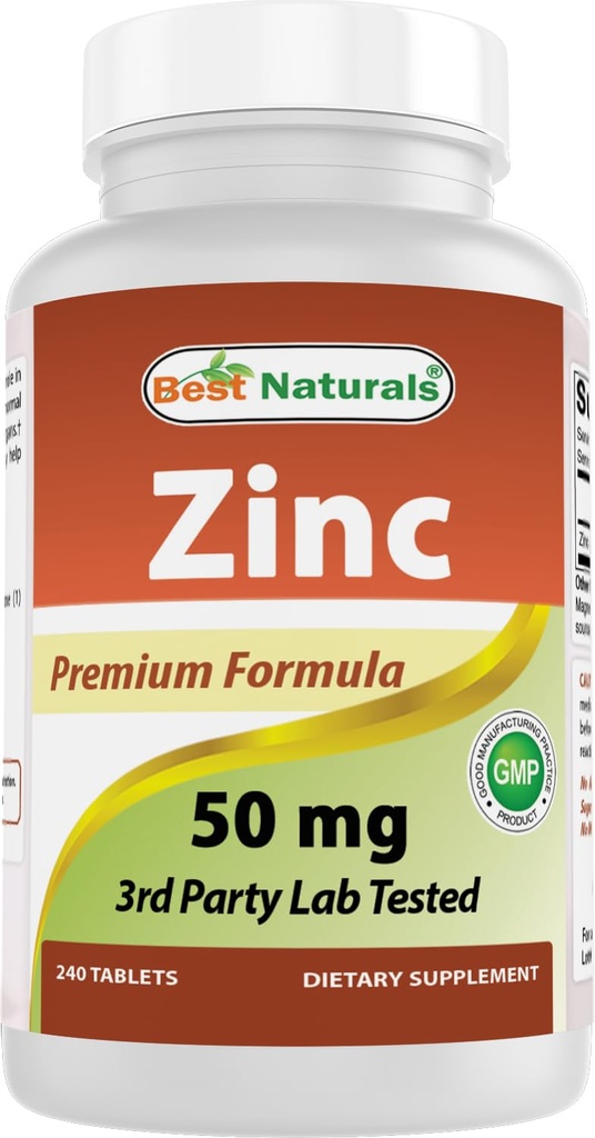 아연 Gluconate 50mg 240 정제로 최고의 천연 아연 보충 - Immune 지원