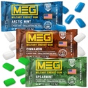 MEG Gum - 군 에너지 껌 | 조각 당 카페인 100mg - 15 조각 표본 팩 - 에너지와 초점은 Performace를 밀어줍니다