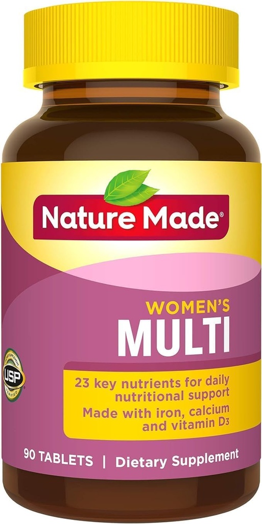 Nature Made Women's Multivitamin Tablets, 매일 영양 지원을위한 90 카운트 † (패키지 May Vary)