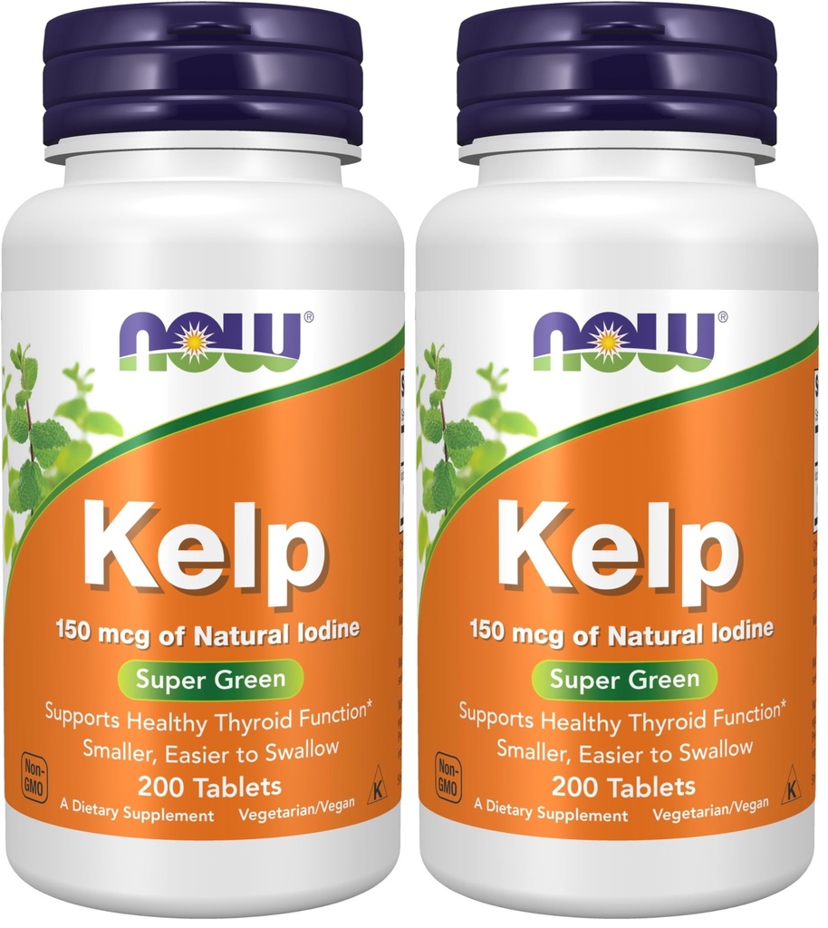 지금 보충 교재, 자연적인 Iodine의 Kelp 150 mcg, 삼비 정제에 Easier, 최고 녹색, 200의 정제 (포장 2)