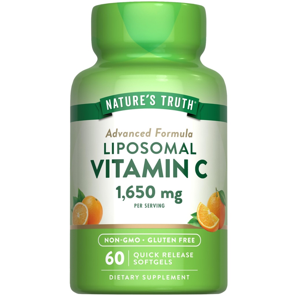 Nature's Truth Liposomal 비타민 C | 1650mg | 60 Softgels | 비 GMO & 글루텐 무료 보충