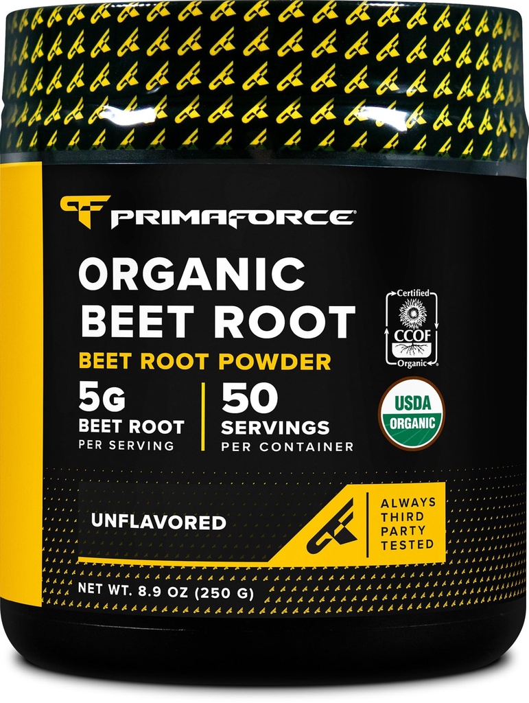 Primaforce Organic Beet Root Powder (250g) Unflavored - 산화 방지제 및 영양소의 천연 소스
