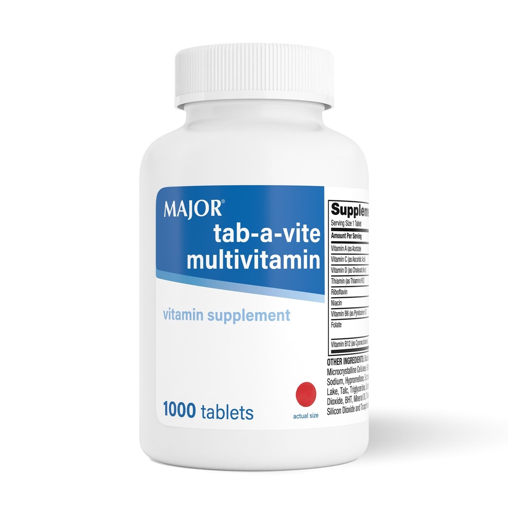 MAJOR Tab-A-Vite Multivitamin Tablets - 성인을 위한 글루텐 자유로운 Multivitamin, 지원 전반적인 건강, 다국적 보충교재, 1000 조사
