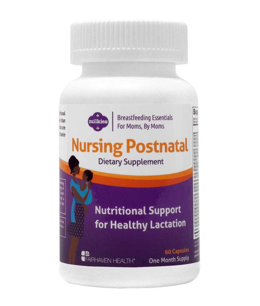 우유 Fairhaven 건강 간호 Postnatal 채식주의 보충 비타민 D와 B, 영양 Breast 우유 Multivitamin - 글루텐과 Dairy 무료 - 1 개월 공급