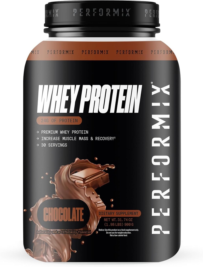 PERFORMIX - Whey Protein Isolate Blend - 24g의 Protein - 5.4g의 BCAA - 110 칼로리 - 근육 건물 및 포스트 운동 회복 - 100 % Whey Protein Powder - 1.98 파운드 - 30 서빙 - 초콜릿