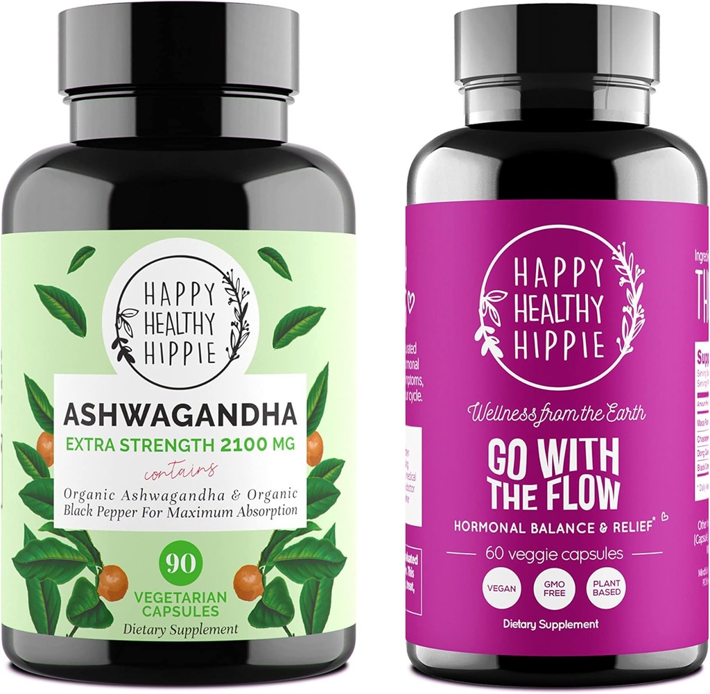 행복한 건강한 Hippie는 흐름 번들 (2pk)로 이동 - 흐름과 이동 & Ashwagandha