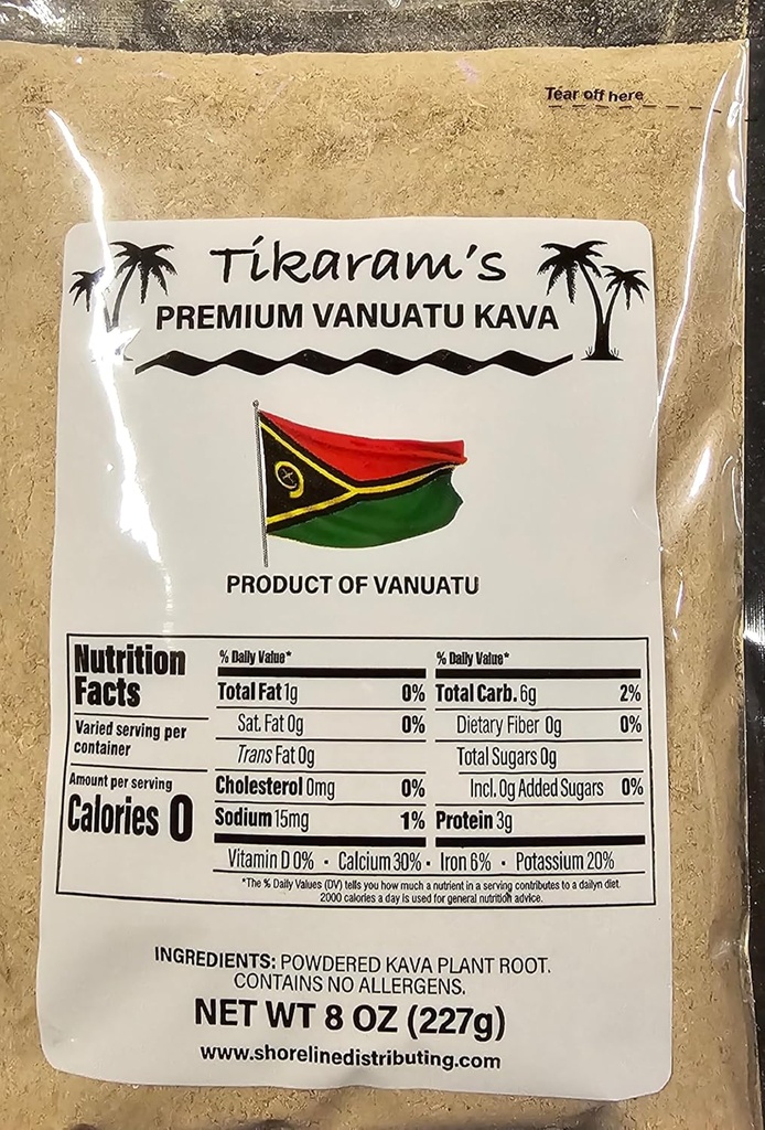 Kava Kava - 프리미엄 바누아 Kava 1/2 파운드 (8oz) - 피지 시장 도매