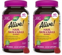 자연의 방법 살아! 머리, 피부 & 못 Gummies, Biotin와 교원질과 더불어 진보된 아름다움 공식*, 딸기 맛을 내는, 60의 Gummies (포장 May Vary) (포장 2)