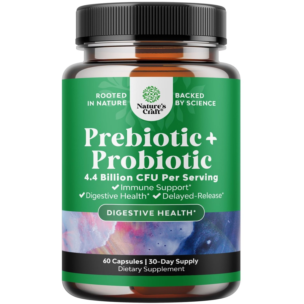 Prebiotics and Probiotics Gut Health Supplement - 슈퍼 포텐트 다이제스트 건강 Acidophilus Probiotics with Men and Womens Probiotics and Prebiotics for Colon Digestive Support and Immunity